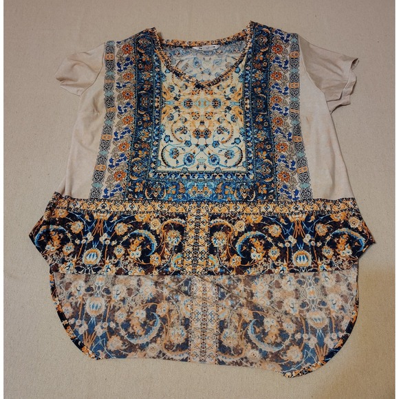 Nygard Collection Tops - NYGARD Bohemian Hippie Abstract Print High-Low Tunic‎ Top Women's Petite Large O